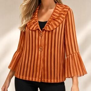 IC By Connie K XXL 2X Orange Wearable Art to Wear Formal Fall Thanksgiving